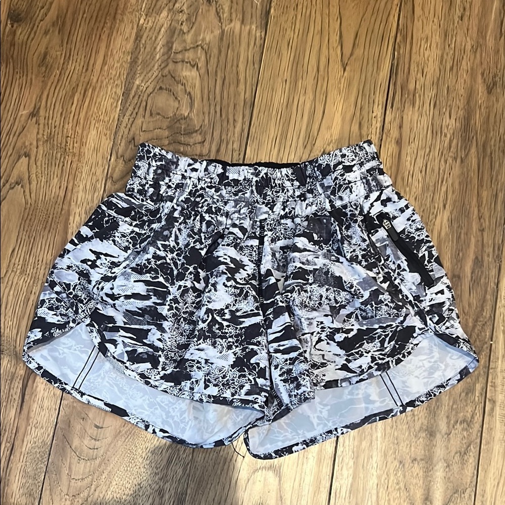 Black and White Patterned Lululemon Women's Shorts